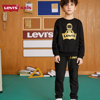 Levi's李维斯童装【宇航员系列】秋冬款男童加绒卫衣儿童保暖上衣 黑美人 150/72(M)