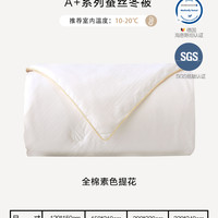 水星儿童全棉低敏100%蚕丝被婴儿A类被芯夏被空调被春秋被冬被子 冬被(白色)【100%蚕丝+全棉+A类低敏】A+