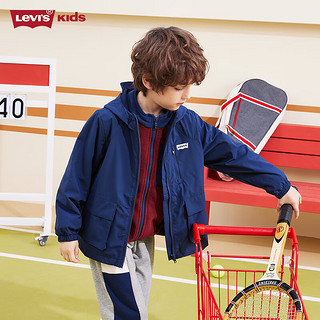 Levi's李维斯童装秋季儿童二合一摇粒绒风衣外套 深靛蓝 160/76(L)