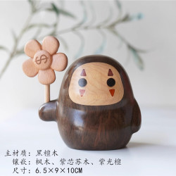木易 宫崎骏Q版无脸男摆件可爱实木桌面装饰ins风手里有钱花 憨憨的无脸男