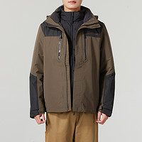 Jack wolfskin/狼爪男子鸭绒羽绒三合一冲锋衣可拆卸连帽外套夹克 3XL