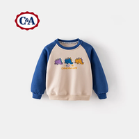 C&A2024秋冬新款儿童加绒卫衣保暖儿童卫衣潮