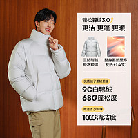 Semir 森马 羽绒服男简约时尚外套 晨灰20154（白鸭绒）