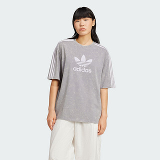 adidas 阿迪达斯 2024秋三叶草新款女子短袖T恤运动休闲上衣宽松 IW3412