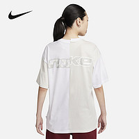 NIKE 耐克 女子OVERSIZE风夏新款透气拼接短袖针织衫T恤FQ0366-030