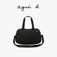 Agnès B. 经典系列尼龙大号手提包女士短途旅行包  黑色