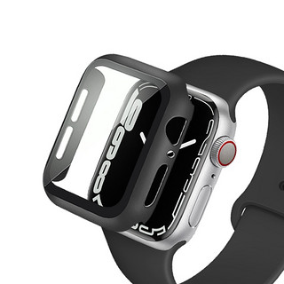 KEZTNG 适用苹果手表iwatch7/8保护套硅胶apple watch6全包se膜s6手表带4/5代保护壳40/41/45膜一体s7防水薄表壳透明