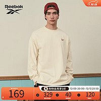 Reebok 锐步 男女同款圆领时尚背后印花针织长袖T恤 23FRC501UGW2 A/M