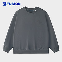 FILA 斐乐 FUSION斐乐潮牌情侣款套头卫衣2024冬新款纯棉宽松针织上衣