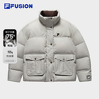 FILA 斐乐 FUSION斐乐潮牌羽绒服女2024冬季新款时尚宽松保暖工装外套