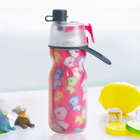 O2COOL 喷雾水杯儿童学生夏季挤压运动保冷杯健身户外便携可喷水杯