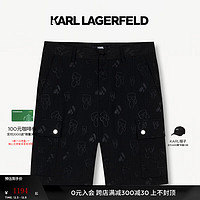 KARL LAGERFELD 卡尔拉格斐2024夏季短裤老佛爷241N1023 黑色 33