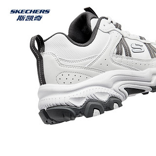 斯凯奇（Skechers）城岚丨户外徒步鞋男鞋2024秋冬款舒适旅行防泼水复古运动鞋237692 白色/灰色/WGY 43