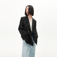 丽丽 LILY西装女春秋季时尚纯色通勤款复古双排扣干练洋气西装外套