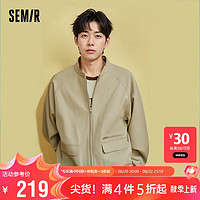 森马（Semir）外套男2024秋季潮流复古工装夹克宽松百搭上衣插肩袖109524108105 浅卡其50368 L