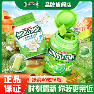 百亿补贴：DOUBLEMINT 绿箭 口香糖40粒瓶装绿茶原味薄荷味清新口气休闲糖果零食随身携带