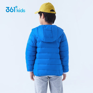 361°儿童轻薄羽绒服男女童冬季中大童连帽外套上衣石墨烯保暖外套 电子蓝1901 150cm