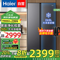 Haier 海尔 冰箱519升大冷冻一级能效对开门超薄双变频风冷无霜嵌入式电冰箱BCD-519WLHSSEDX9