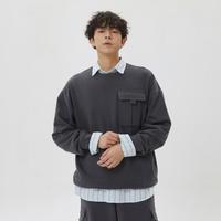 Gap男装秋季工装风法式圈织软卫衣520231 宽松运动上衣潮流