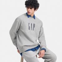 Gap男女装2024秋季款印花字母logo抓绒圆领卫衣休闲上衣660048