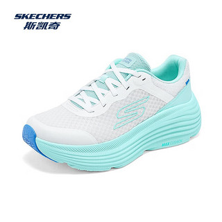 斯凯奇（Skechers）纵云跑鞋男女同款柔软舒适回弹缓震耐磨运动鞋子 白色/浅蓝色/WLB 39.5