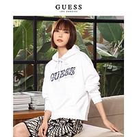 GUESS 盖尔斯 女士美式印花通勤连帽卫衣-W3RQ09KBKM0