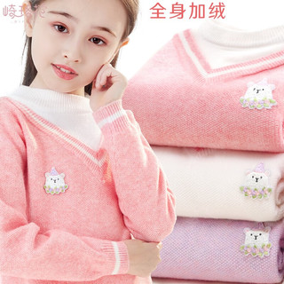 多妙屋女童毛衣儿童加厚秋冬款线衣大童秋季新款洋气上衣宝宝针织打底衫  10677