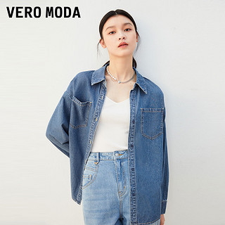 VERO MODA 衬衫2024春夏新款休闲舒适长袖牛仔衬衫女宽松韩系外套