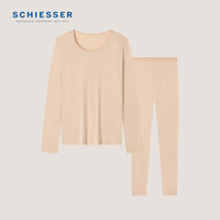 舒雅(Schiesser)女士3A抑菌美雅碧抗起球抗静电保暖秋衣秋裤套装19212W 肤色 XL【65-70公斤】