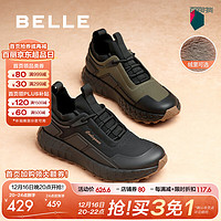 BeLLE 百丽 厚底休闲鞋男2024冬新户外徒步登山鞋高帮运动鞋加绒A1679DD4 卡其/黑-绒里 44