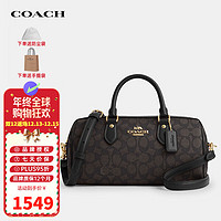 COACH 蔻驰 奢侈品女士Rowan26黑棕色单肩斜挎包CV963IMXAQ