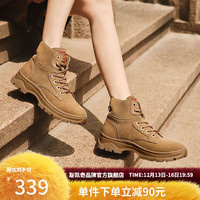 斯凯奇(Skechers)女靴2024年秋冬中帮复古女鞋经典百搭马丁靴运动休闲中筒靴113399