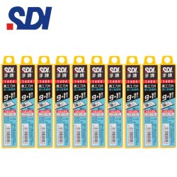 SDI 手牌 美工刀片大号1404裁纸壁纸刀片工业用批发 18mm宽60度角刀片(10小盒)