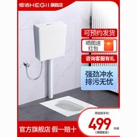 恒洁蹲便器蹲坑式家用便池蹲厕便盆卫生间防臭大便器水箱套装