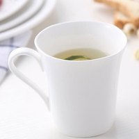 TIAN ZE 天泽 V型杯 陶瓷马克杯 带盖 纯白