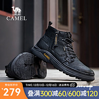 CAMEL 骆驼 2024秋冬潮流马丁靴复古时尚便捷舒适经典工装靴男 G14W342620 夜黑色 40