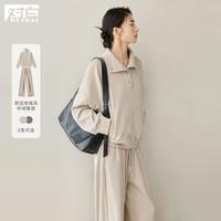 2024秋冬装简约松弛感套头卫衣直筒长裤两件套女式套装