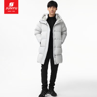 君羽户外羽绒服中长款24秋冬800蓬白鹅绒男女时尚鹅绒服52293 霜灰 L女130-140斤/男135-150斤