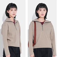 UNIQLO 优衣库 女士绒面针织半拉链套头衫