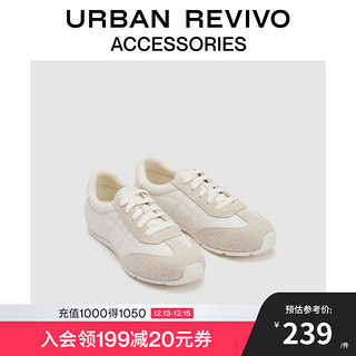 URBAN REVIVO 2024秋季女士时尚百搭拼接运动鞋UAYS40023 米白 36