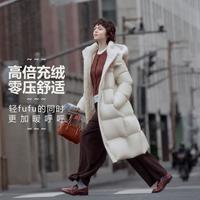 【高充绒量】24零压泡芙羽绒服女长款过膝加厚显瘦显高外套