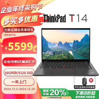 ThinkPad 思考本 联想 T14  14英寸高性能轻薄便携商务办公笔记本电脑 i7-1165G7/16G/512G SSD/WIN11