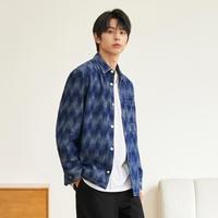 gxgjeans2024年秋季翻领牛仔衬衫男式衬衫男青少年