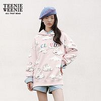 Teenie Weenie小熊春装甜趣连帽宽松舒适刺绣卫衣上衣女 浅粉色 160/S