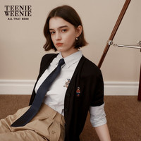 Teenie Weenie小熊春装毛衣针织开衫学院风黑色美拉德穿搭外套 黑色 155/XS
