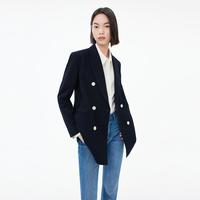 丽丽 LILY复古撞色双排扣时尚通勤款宽松休闲西装外套女