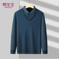 YBB/鸭宝宝男士雪貂绒毛衣2024冬季绅士加绒青年休闲打底衫 8867哈青 XL