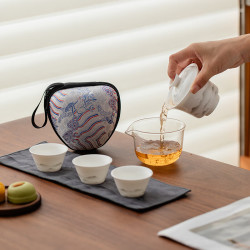 京东京造 茶具套装 便携式功夫茶具 墨山羊脂玉