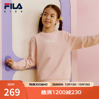 FILA 斐乐 童装儿童卫衣秋季款圆领套头多彩套头衫 蜜水粉-LP 110cm