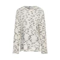 女式拼色设计感圆领宽松时尚弹力毛衣